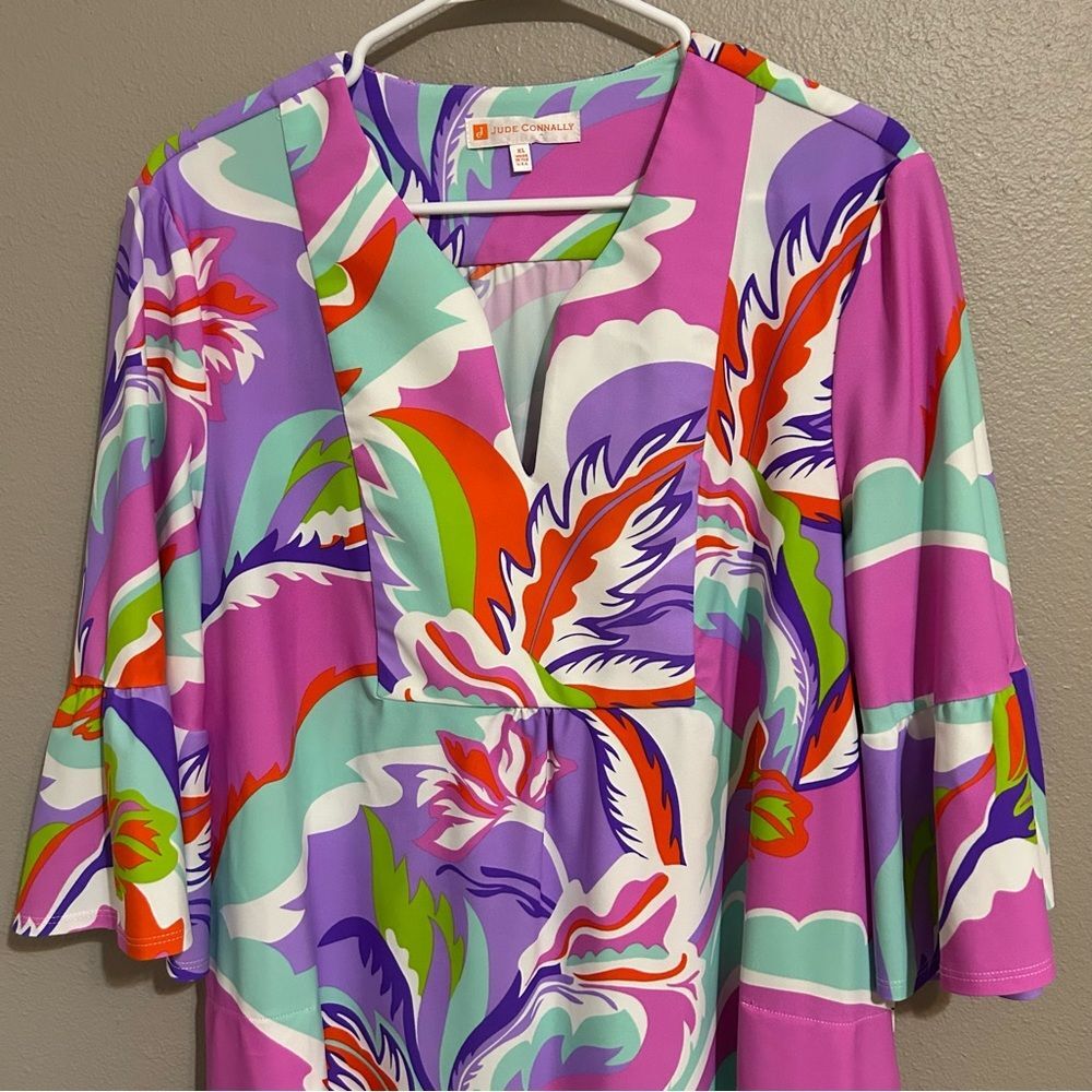 Jude Connally Megan Floral Tunic Shift Dress Women’s Size XL - Picture 4 of 12